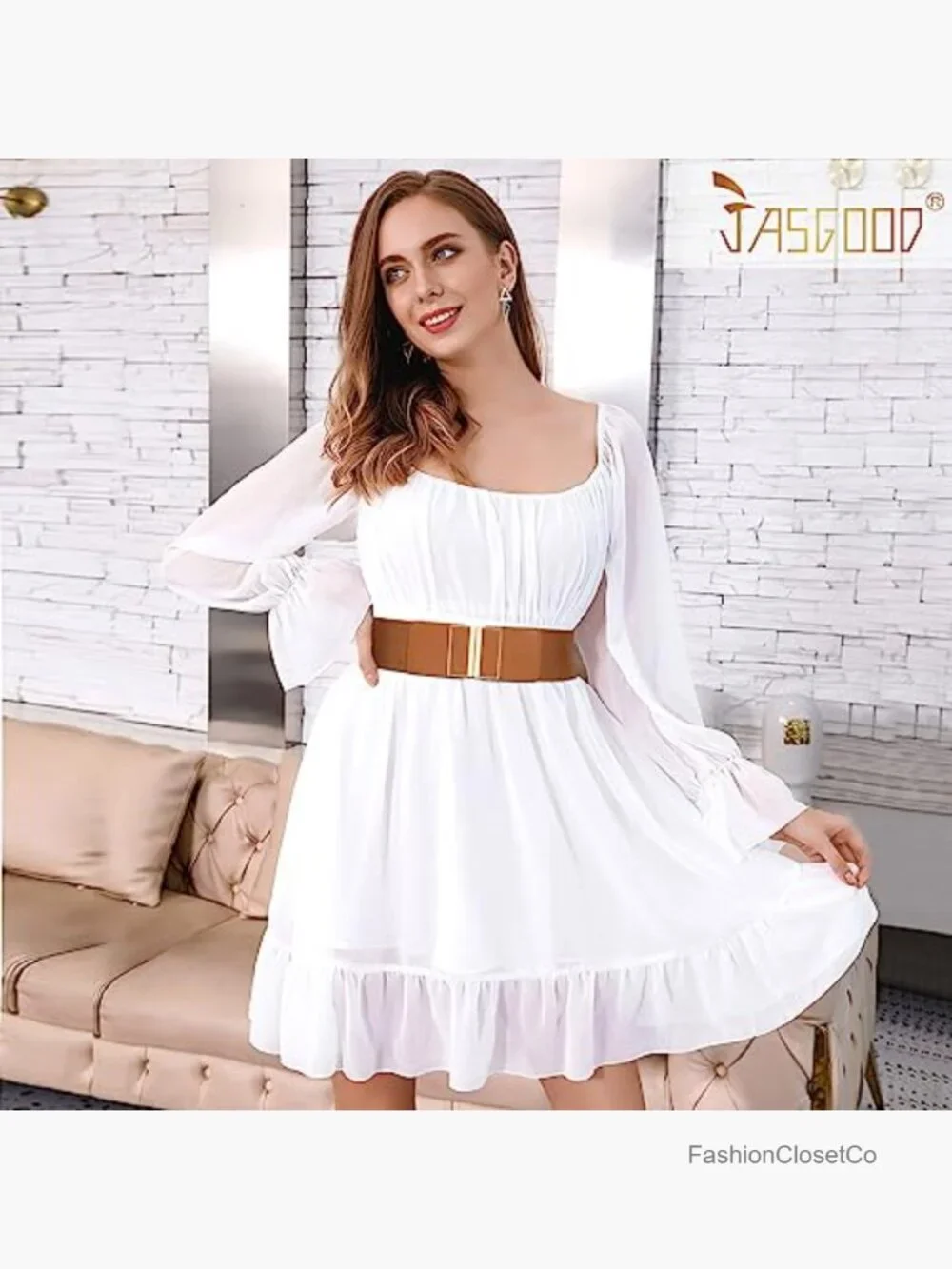4 Pack Wide Elastic Stretch Waist Belts Interlocking Buckle
